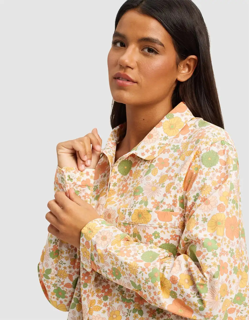 Women's Sutton Long Sleeve Cropped Pajama Set - Last Chance