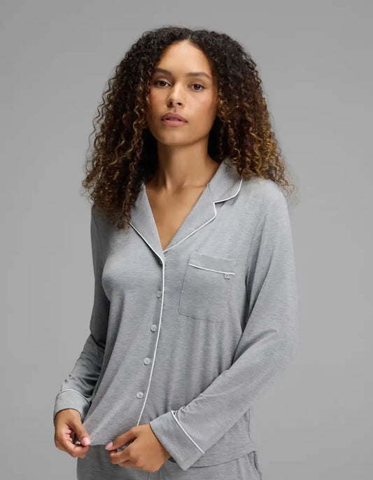 Women's Bamboo Stretch-Knit Long Sleeve Pajama Top - Petite