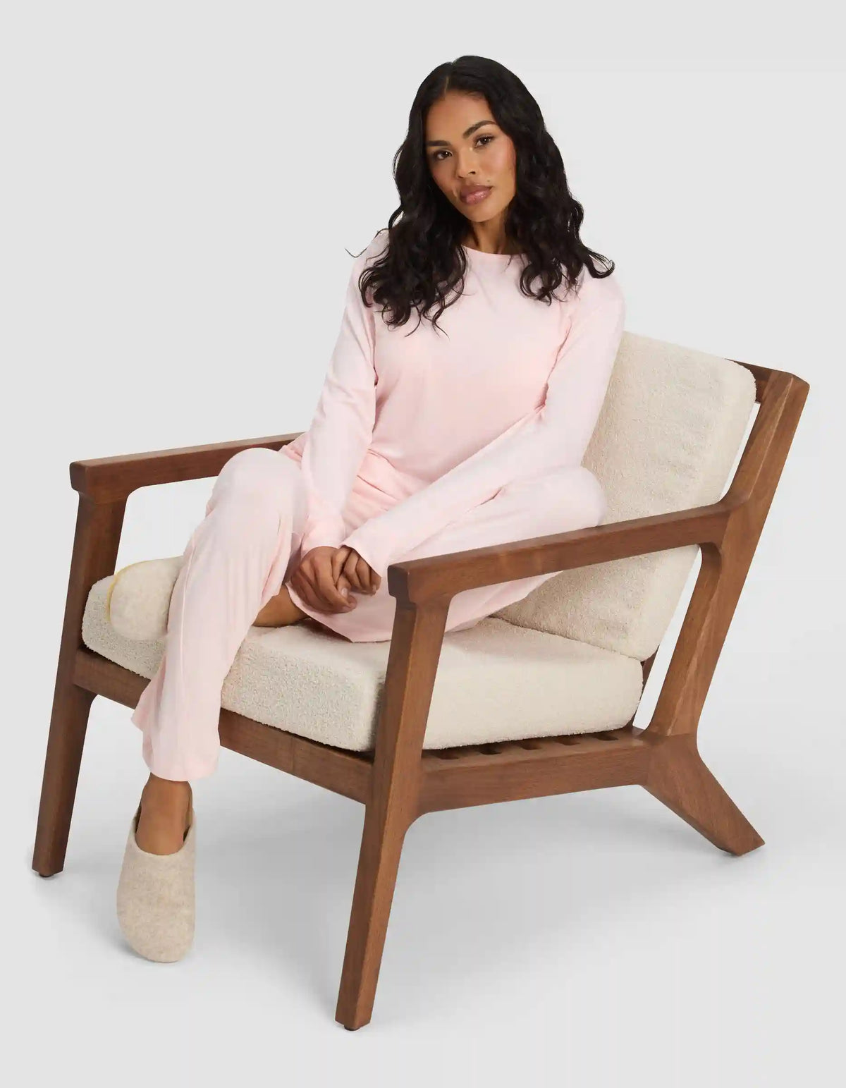 Women's Bamboo Stretch-Knit Long Sleeve Lounge Tee & Pant Set