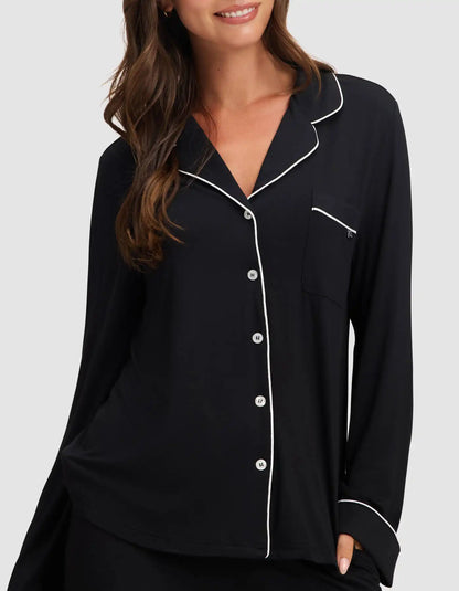 Women's Bamboo Stretch-Knit Long Sleeve Pajama Top