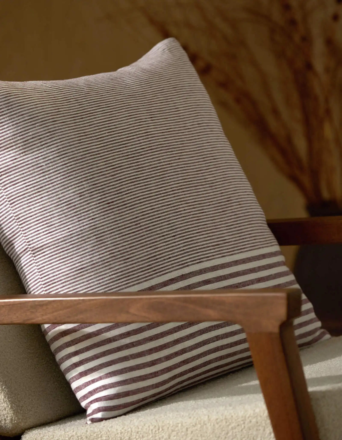 Striped Linen Throw Pillow