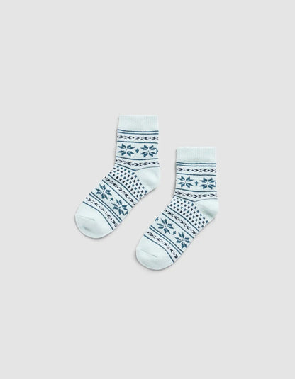 Snowflake Plush Lounge Quarter Sock