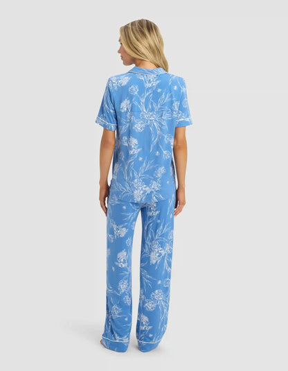 Women's Bamboo Stretch-Knit Short Sleeve & Pant Pajama Set - Last Chance