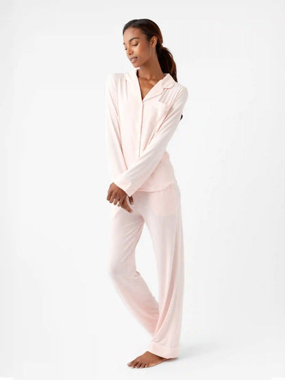 Women's Bamboo Stretch-Knit Long Sleeve Pajama Set TALL
