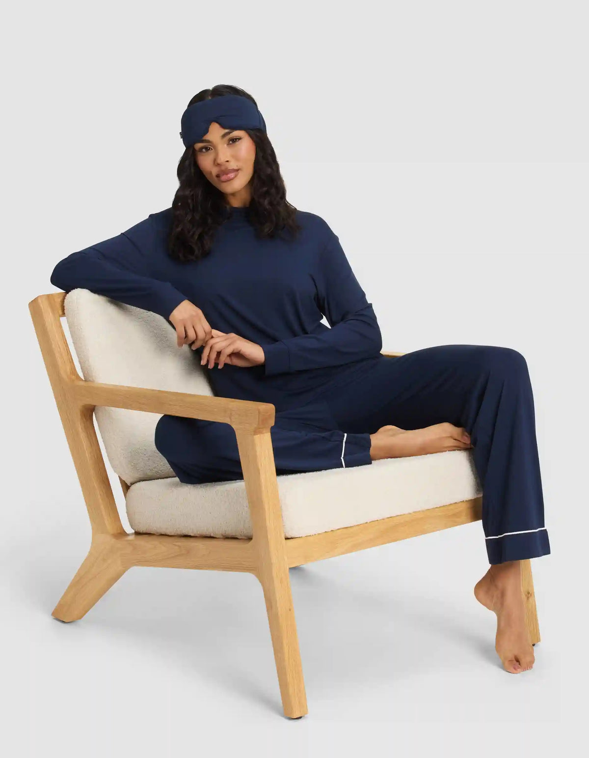 Women's Bamboo Stretch-Knit Long Sleeve Lounge Tee & Pant Set