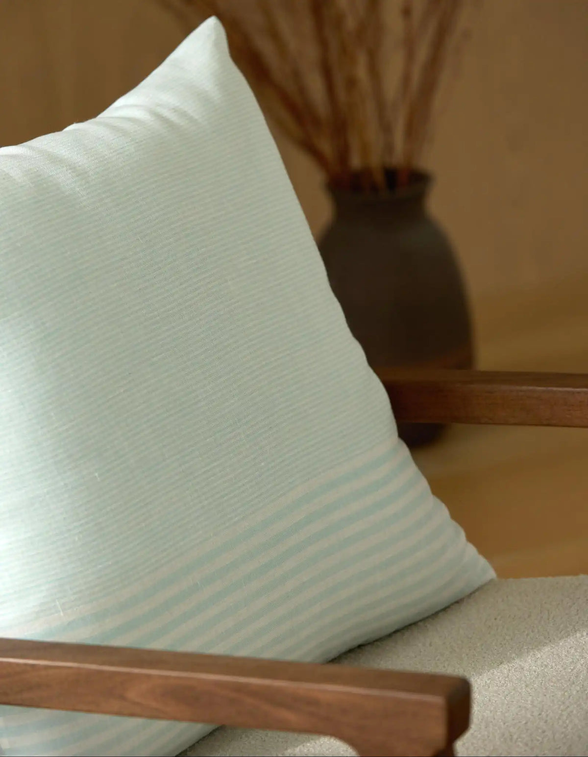 Striped Linen Throw Pillow