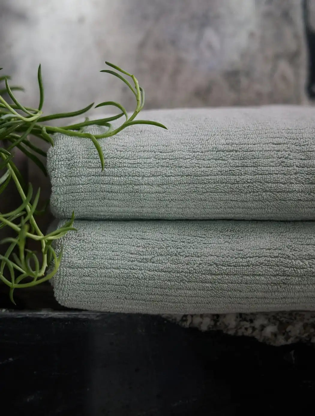 Ribbed Terry Bath Towels