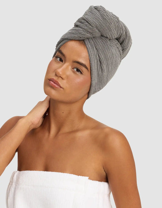 Ribbed Terry Hair Towel