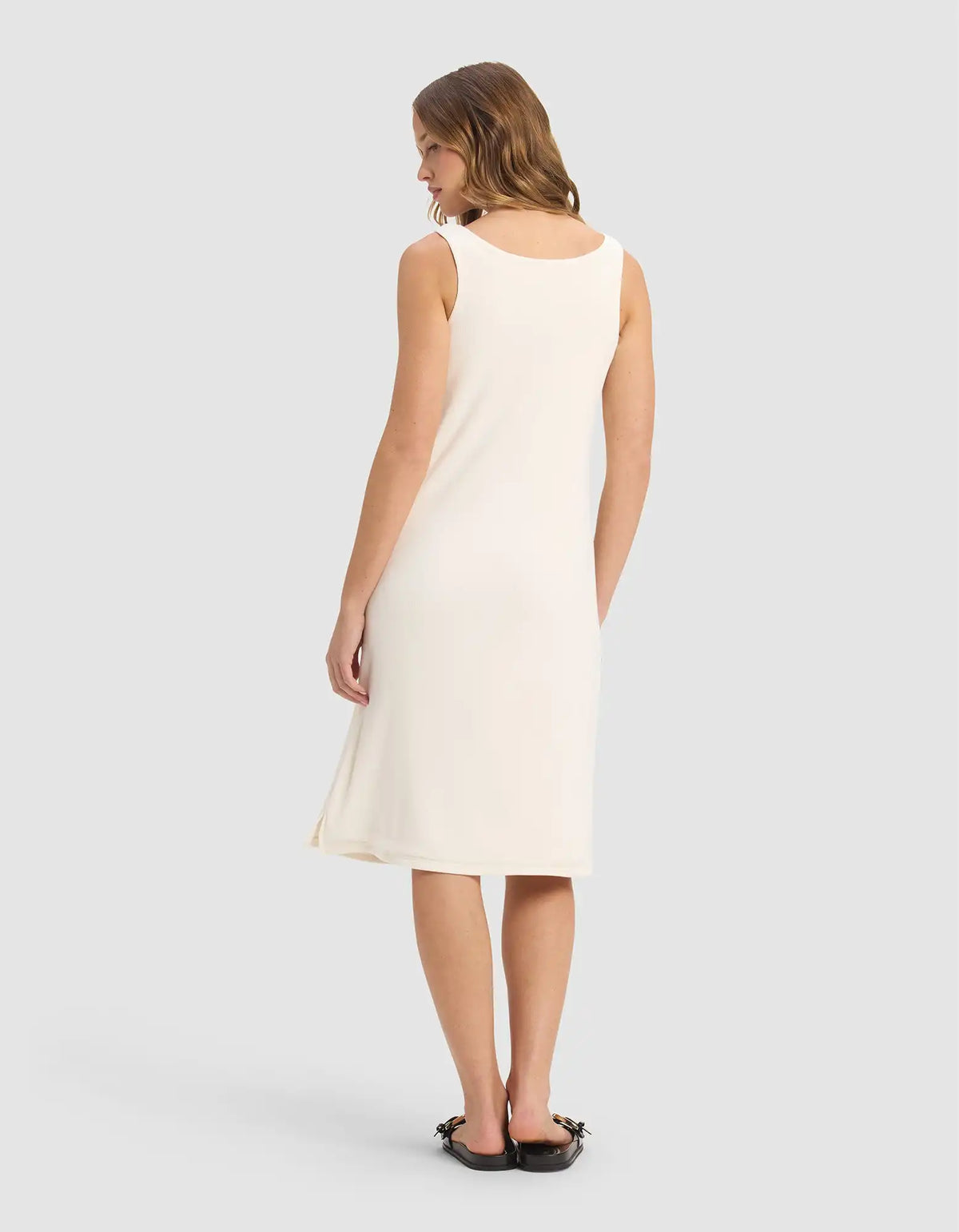 Women’s Bamboo Rib-Knit V-Neck Tank Lounge Dress