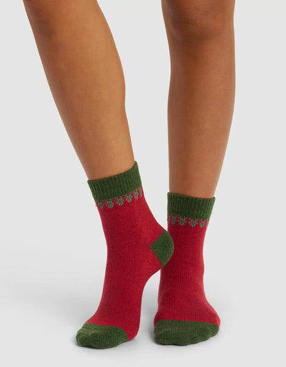 The Mistletoe Plush Modern Crew Sock