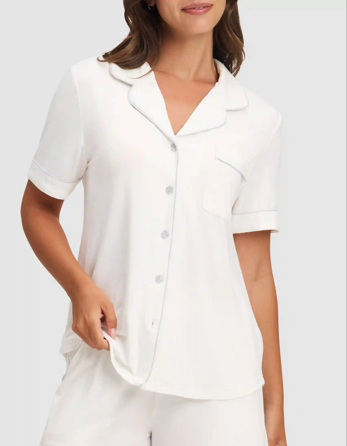 Women's Bamboo Stretch-Knit Short Sleeve & Pant Pajama Set