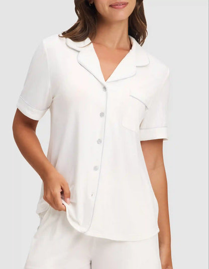 Women's Bamboo Stretch-Knit Short Sleeve & Pant Pajama Set