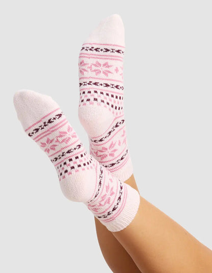 Snowflake Plush Lounge Quarter Sock