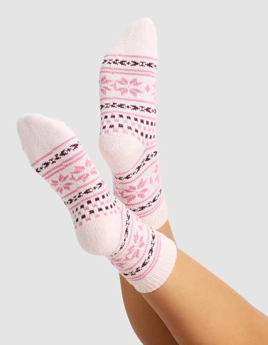 Snowflake Plush Lounge Quarter Sock