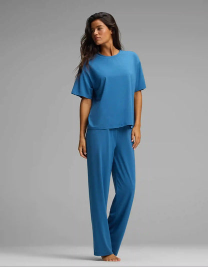 Women's First Layer Pajama Short Sleeve Tee & Pajama Pant Set
