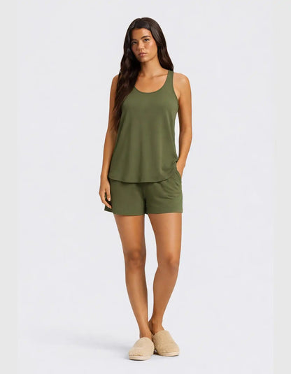Women's Bamboo Stretch-Knit Tank & Short Set