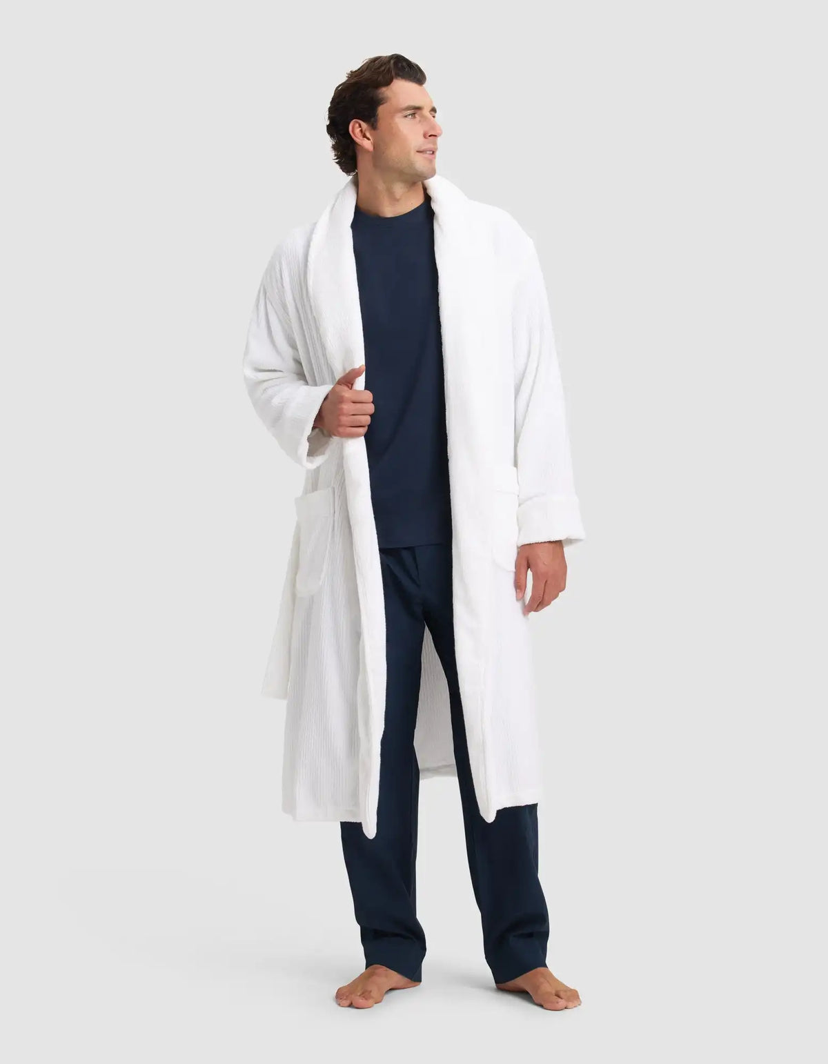Ribbed Terry Bath Robe