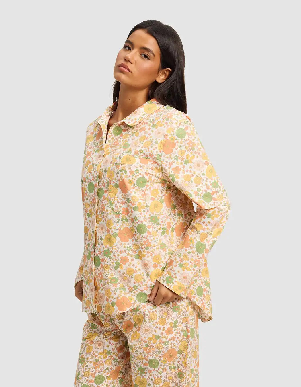 Women's Sutton Long Sleeve Cropped Pajama Set - Last Chance