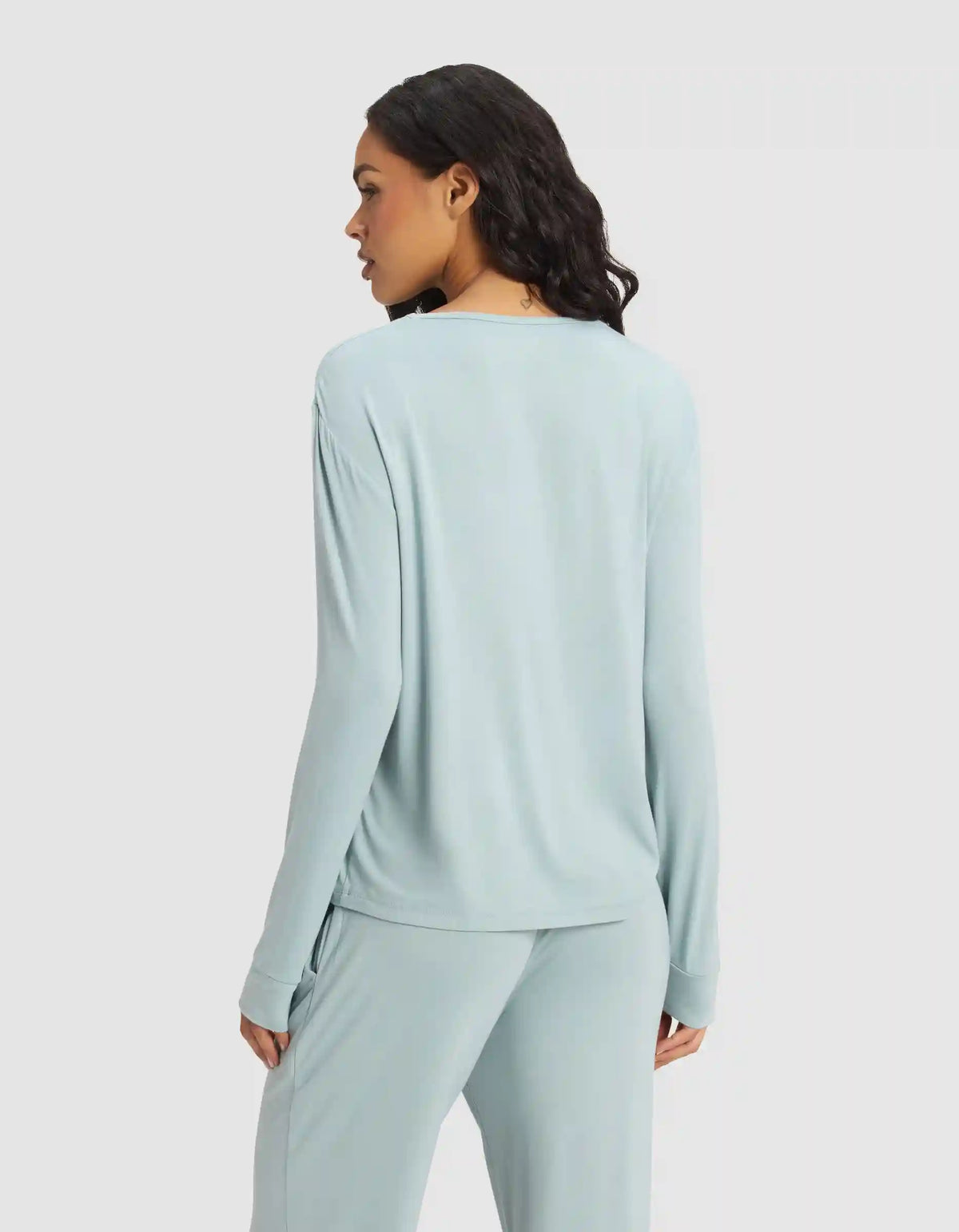 Women's Bamboo Stretch-Knit Long Sleeve Lounge Tee & Pant Set
