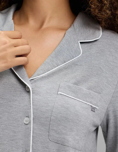 Women's Bamboo Stretch-Knit Long Sleeve Pajama Top - Petite